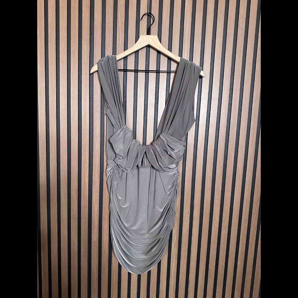 New Free People Micro Mini Dress XL Womens Draped Dina Double Lined Ruched